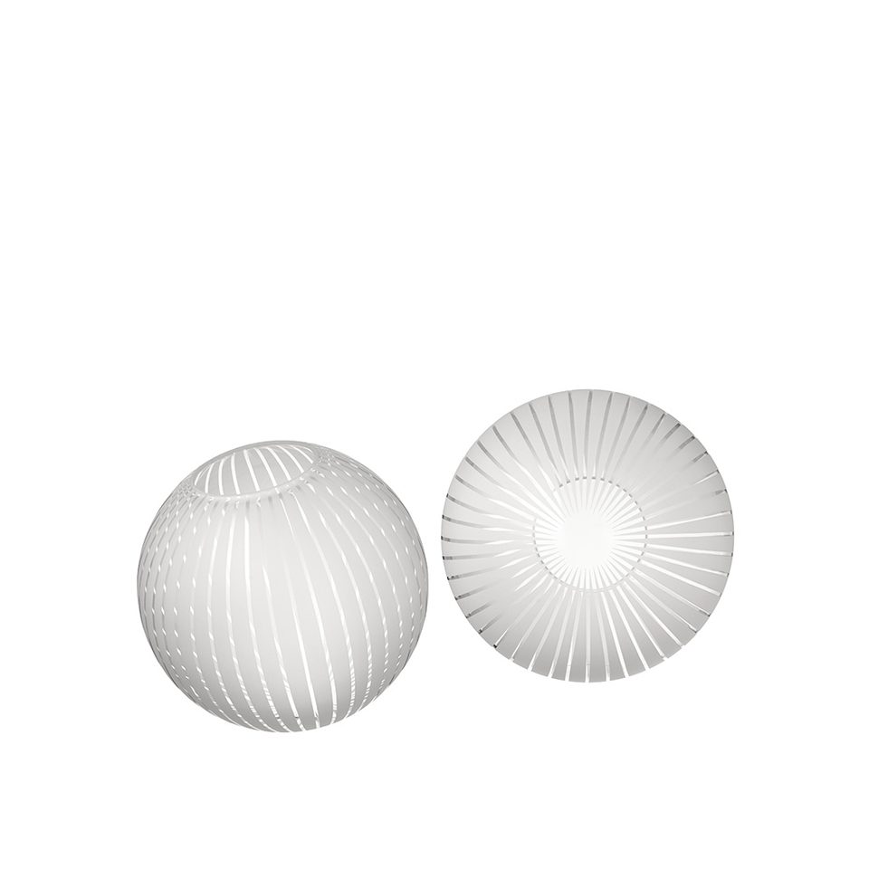Globos de vidrio opal satinado con dibujo de líneas