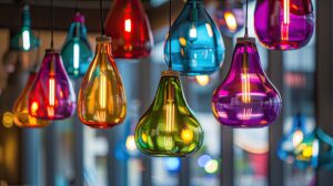 oświetlenie, kolorowe klosze do lamp, źródeł światła